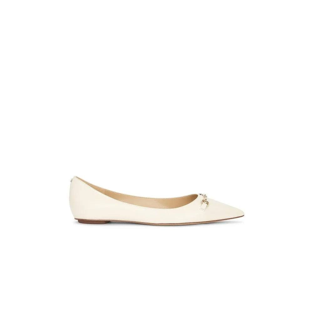 New Sam Edelman Nori Flat in Modern Ivory leather ballet loafer work
